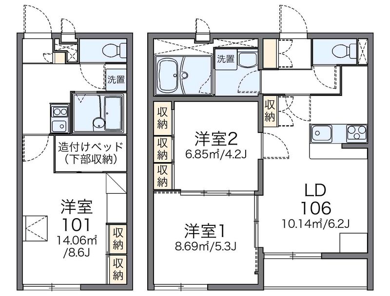 レオパレス旭町 間取図