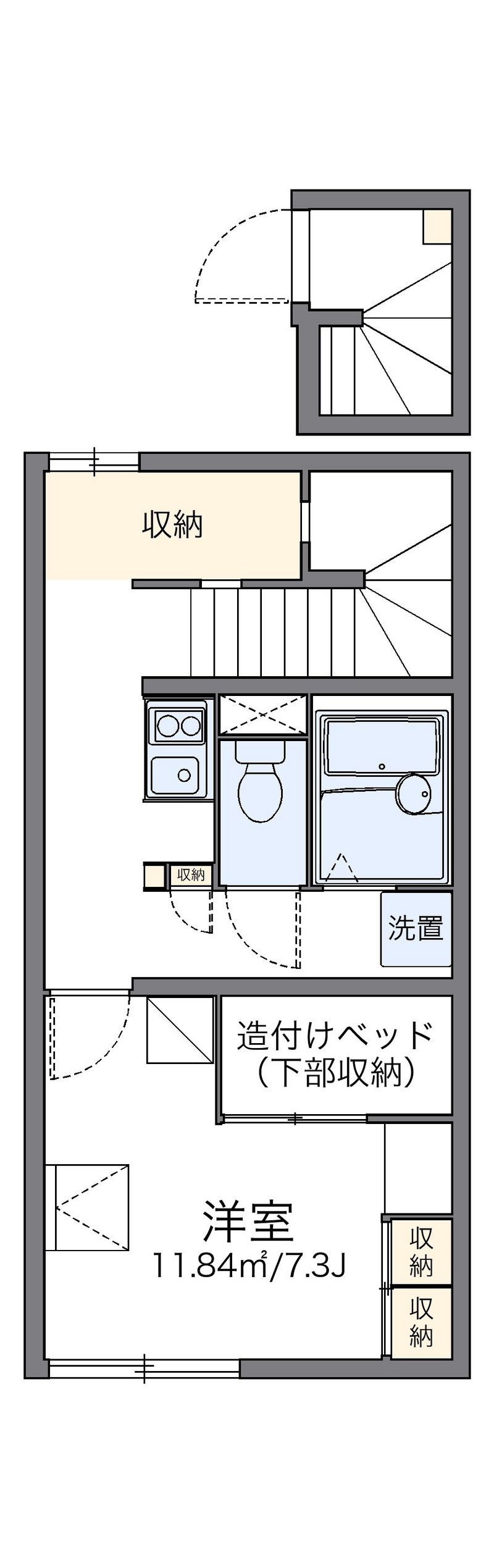レオパレスラムール 間取図