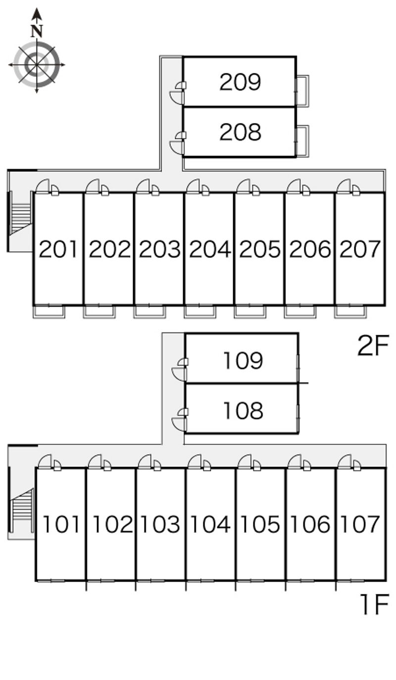 レオパレス五ヶ丘 間取り配置図