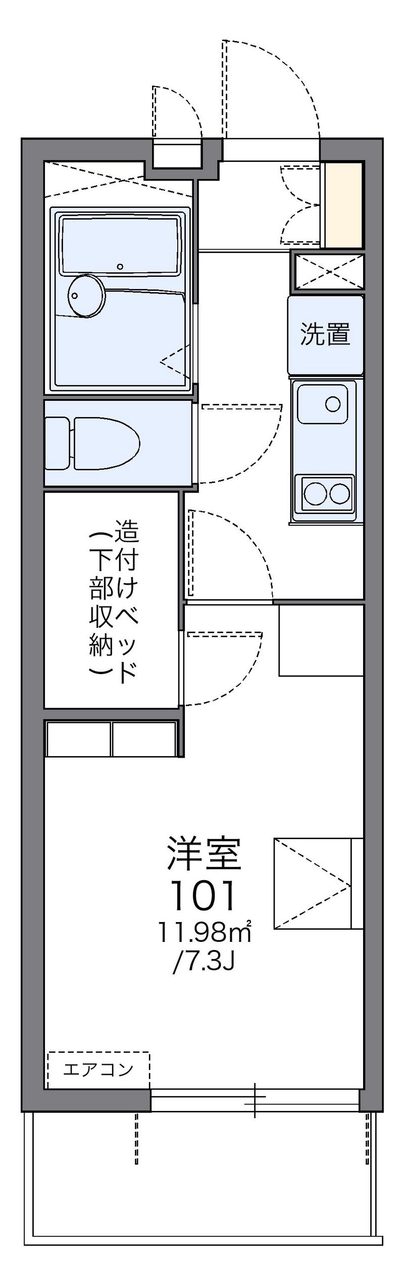 レオパレスアムール梅ヶ丘 間取図