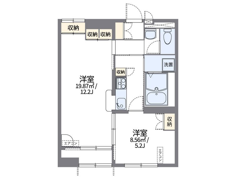 レオパレスりんごの花 間取図