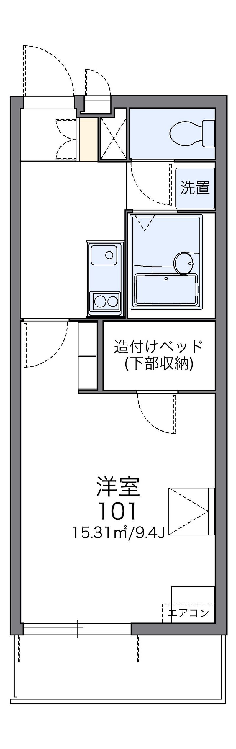 レオパレスルームス北越 間取図