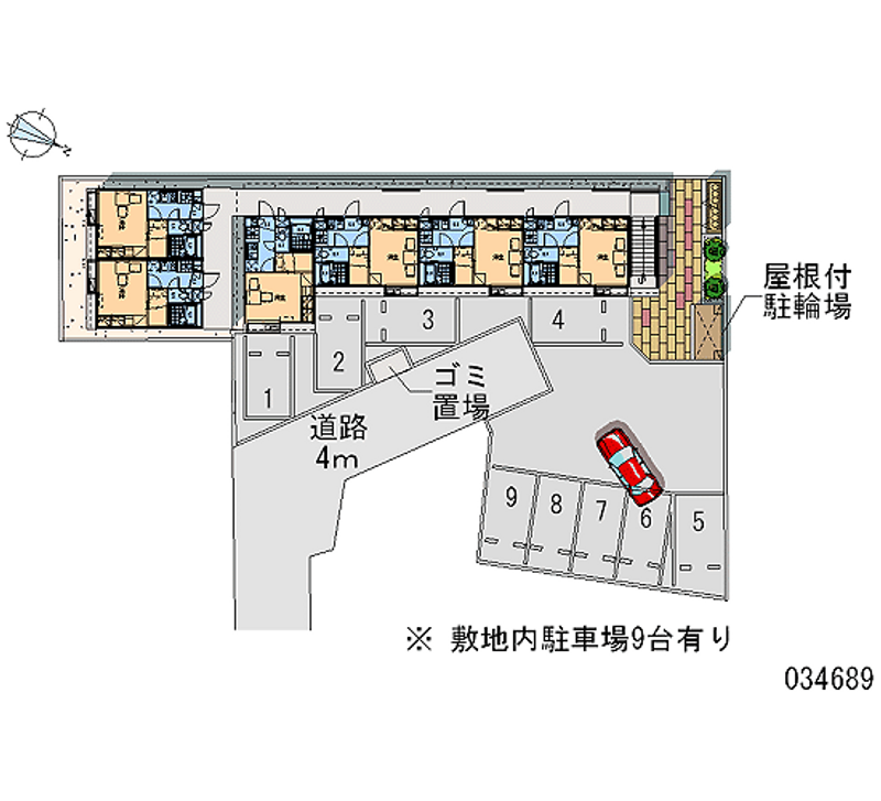 レオパレスフローラル北美町 月極駐車場