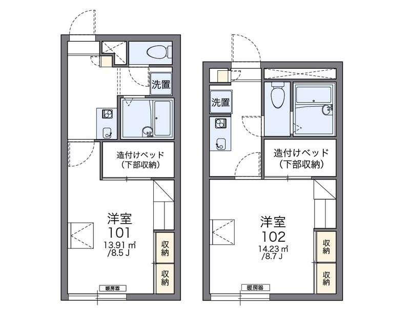 レオパレスリバーサイド桂木 間取図