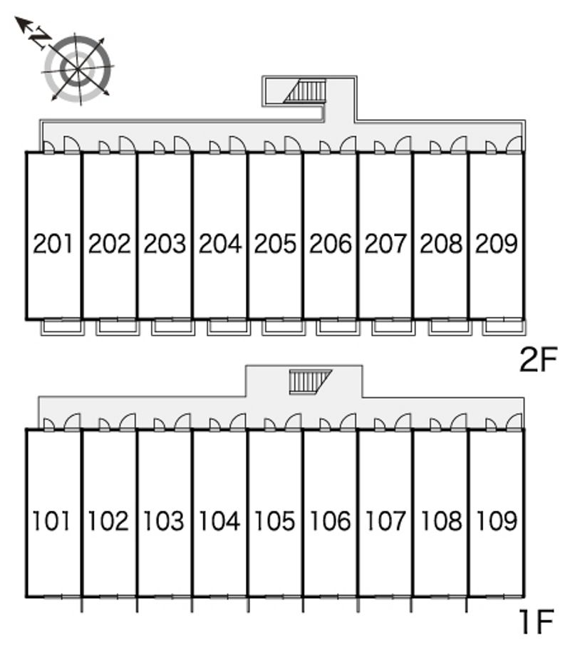 レオパレス東合川Ⅱ 間取配置図