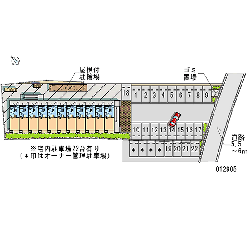 レオパレスジュネス栗田 月極駐車場