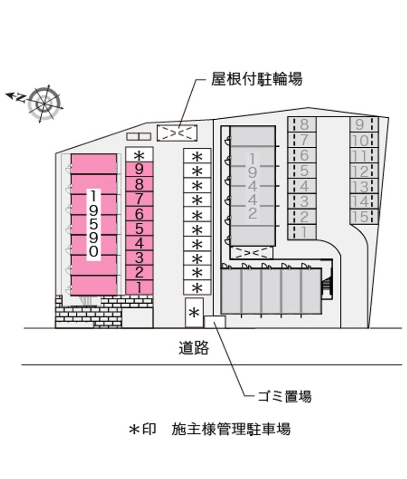 レオパレスＭａｒｉｎｅ　Ｎ館 配置図