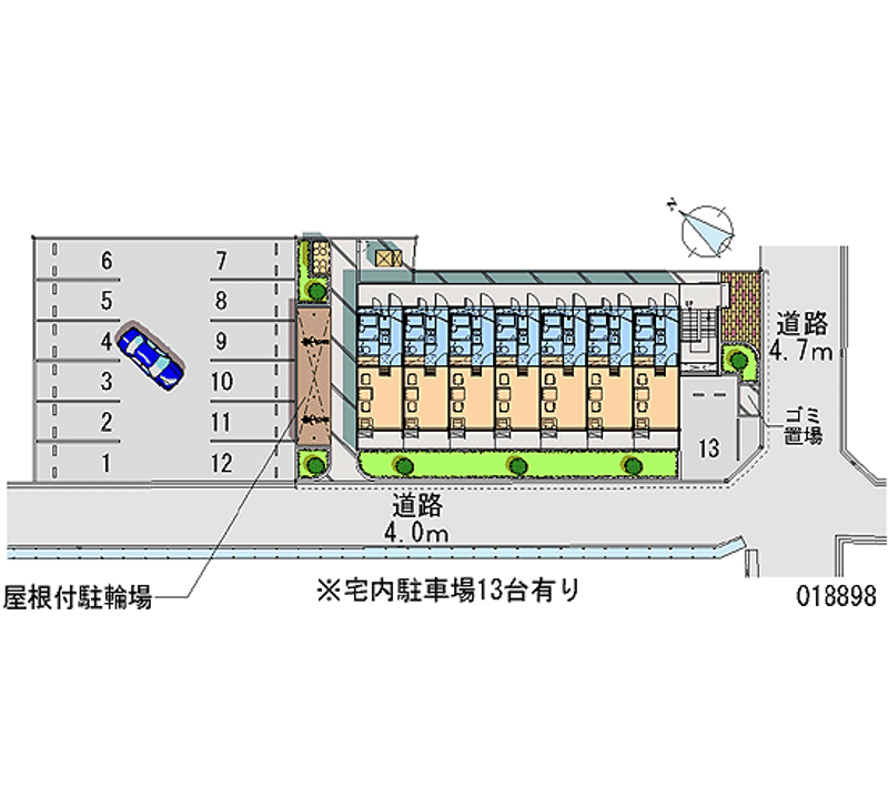 レオパレスメルツェⅢ 月極駐車場