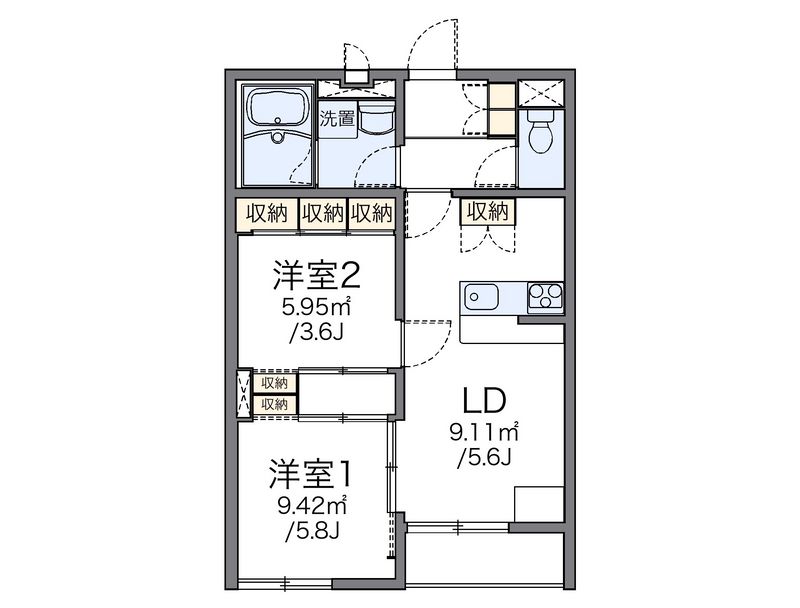 レオパレスＰＲＩＭＲＯＳＥ　Ⅱ 間取図