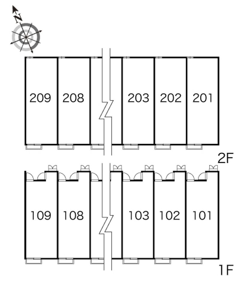 レオパレスフルールⅡ 間取配置図