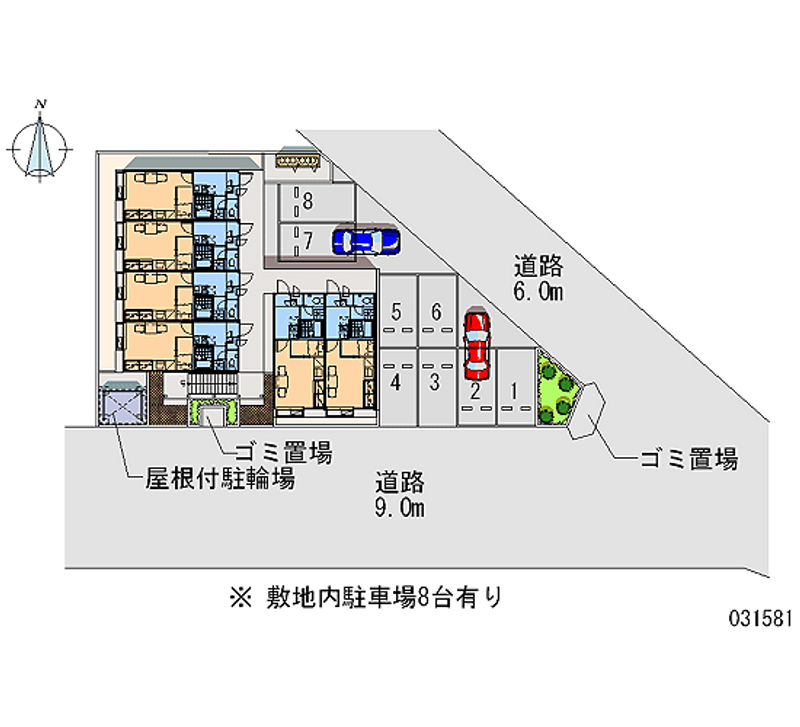 レオパレスＷｉｎｇ福田町 月極駐車場