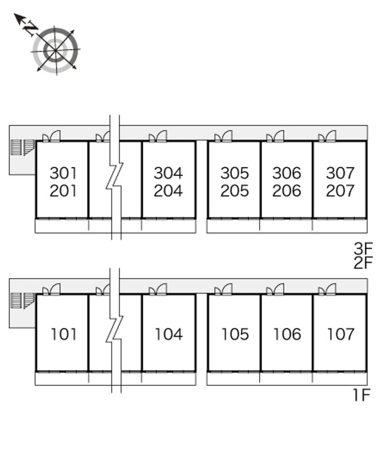 レオパレス大野芝Ⅱ 間取り配置図