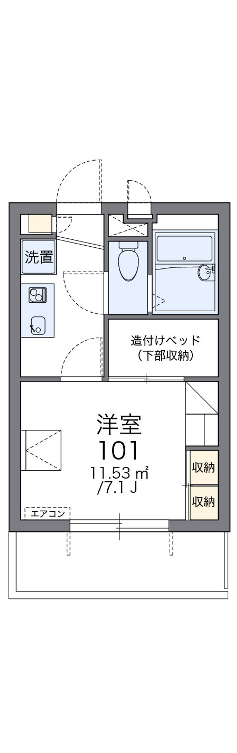 レオパレスハーバーサイドＷ棟 間取図