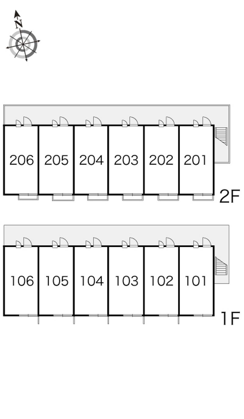 レオパレスナカキチＦ５５ 間取配置図