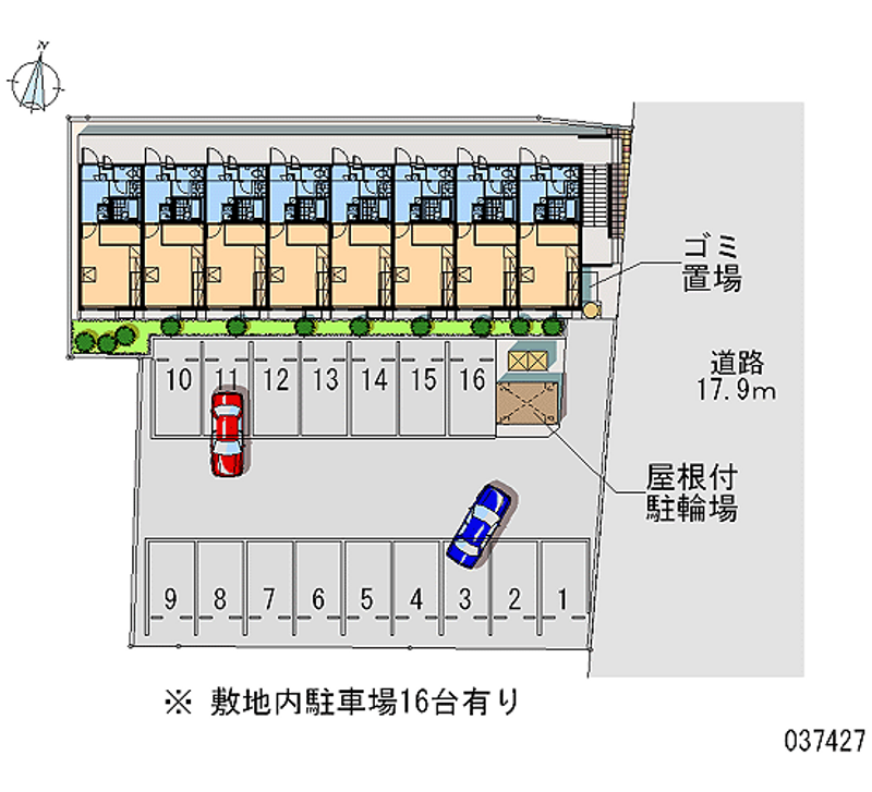 レオパレストゥロイメ２ 月極駐車場