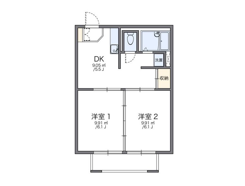 レオパレス白浜第２ 間取図