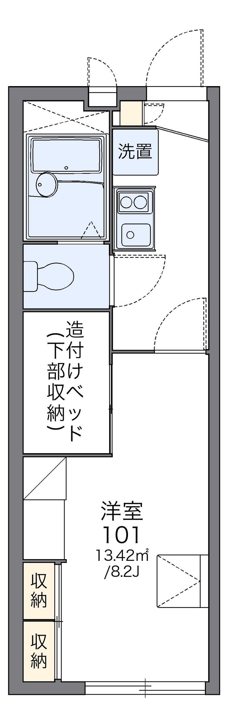 レオパレス三輪 間取図