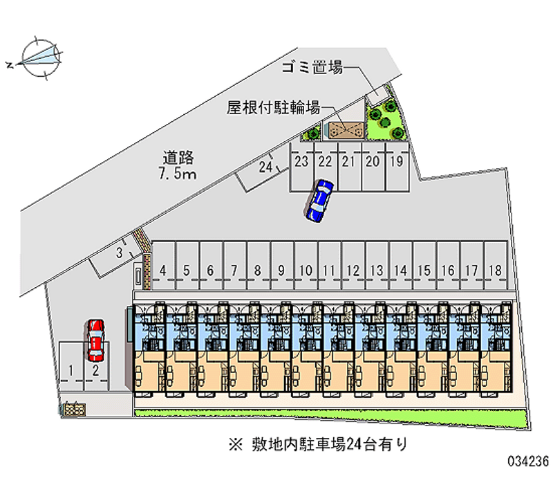 レオパレスシモツマ２番館 月極駐車場