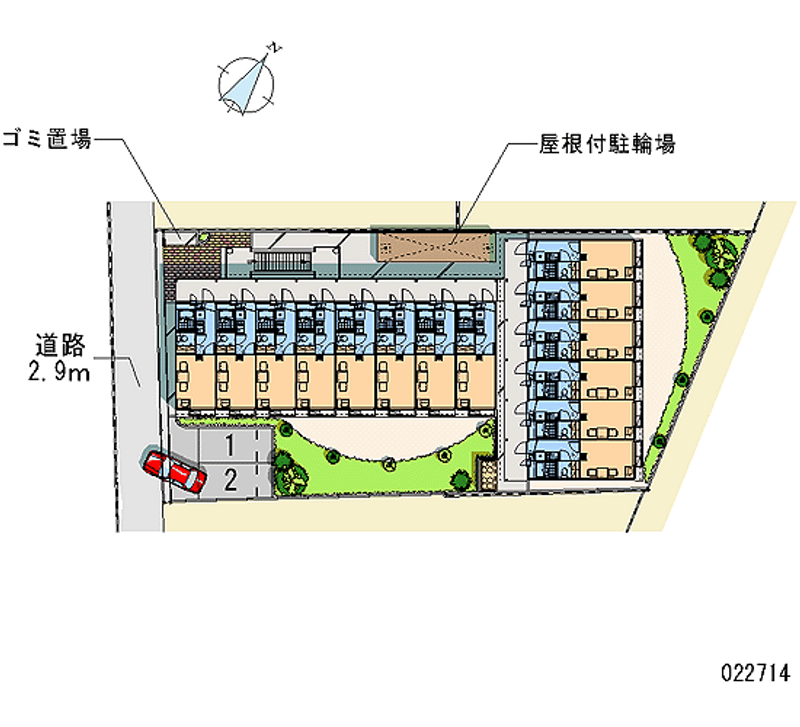 レオパレスコンパル唐湊壱番館 月極駐車場