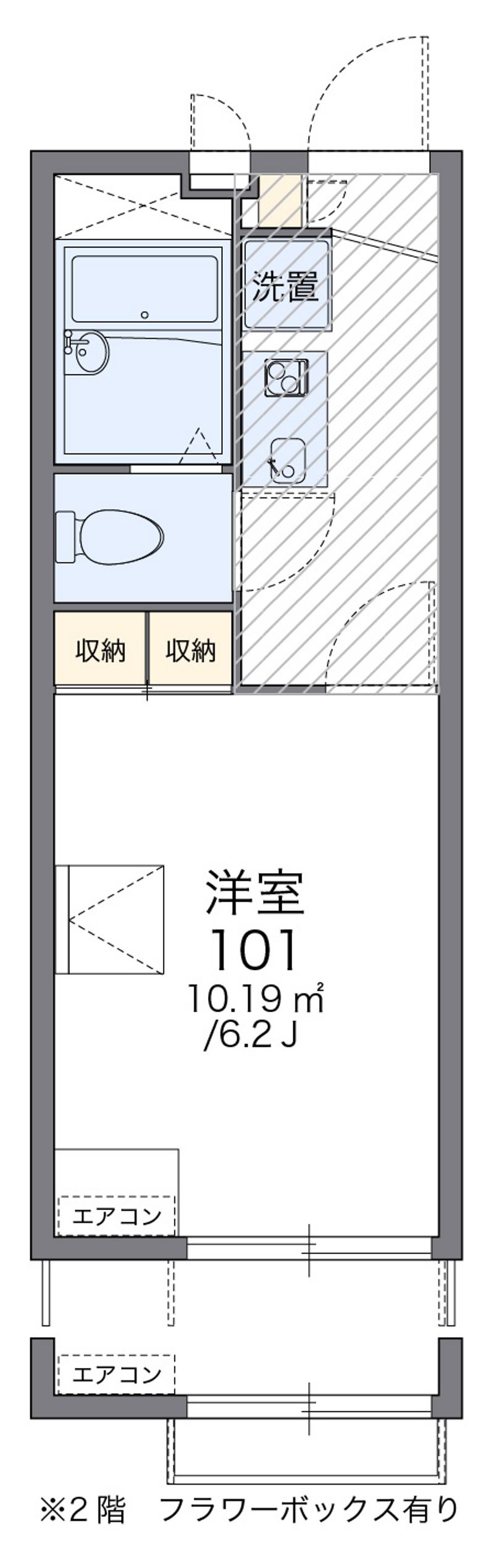 レオパレスダース　ワン 間取図