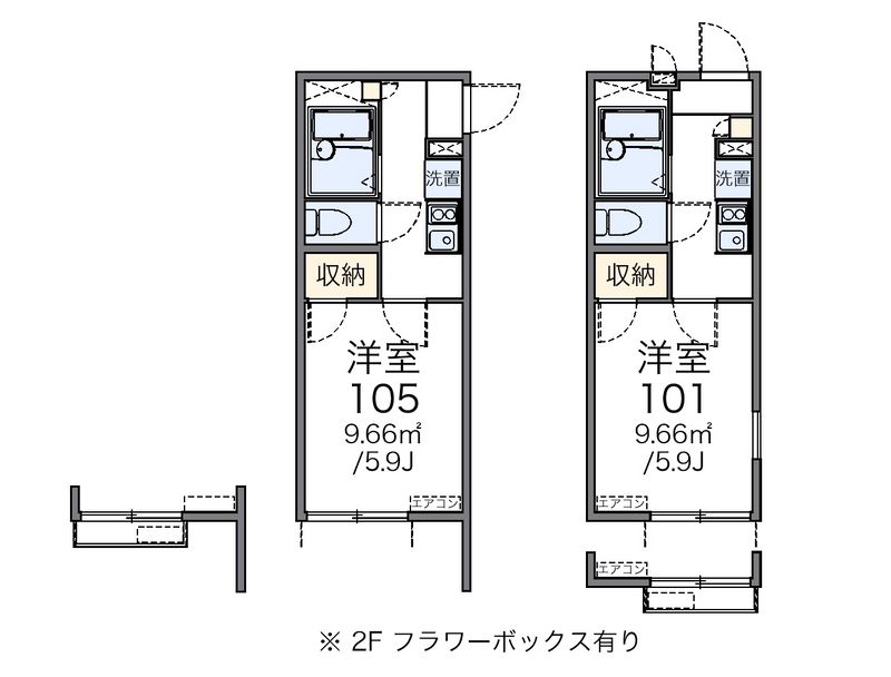 レオパレスマリンドゥシャンス 間取図