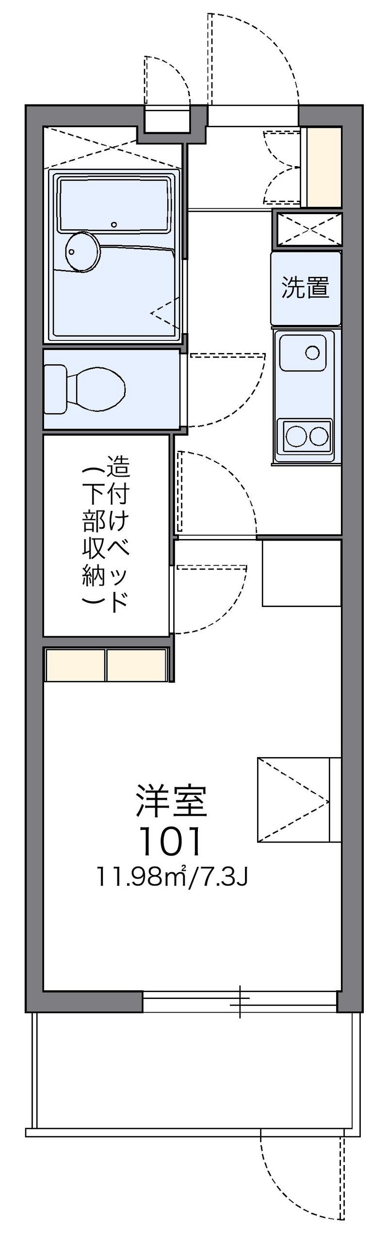レオパレスグリチネ 間取図