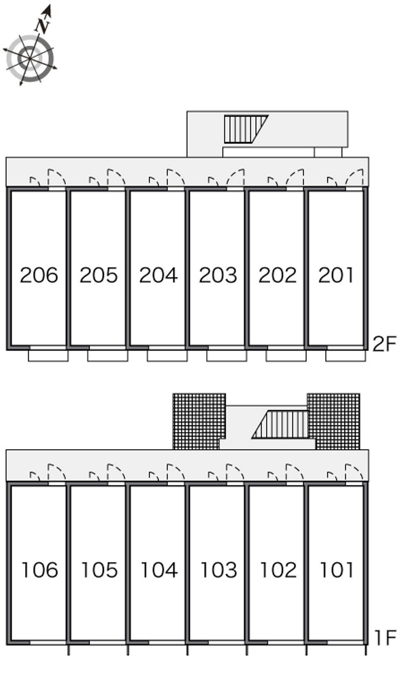 レオパレスあさひが丘 間取配置図