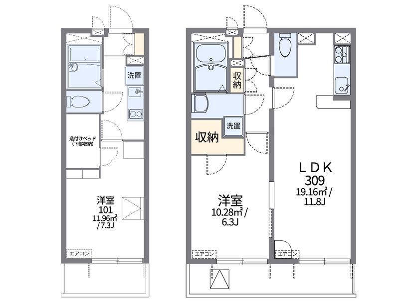 レオパレスリバーパーク 間取図
