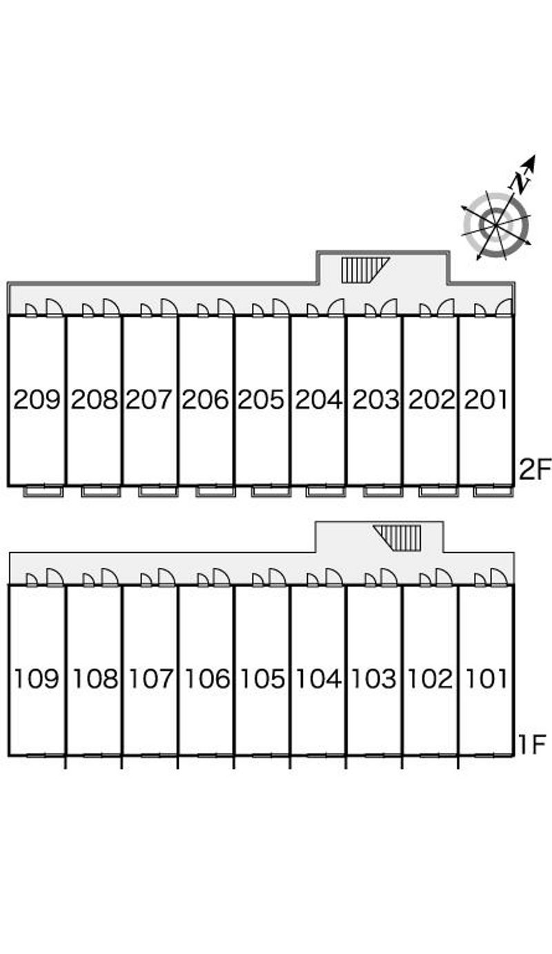 レオパレス矢板Ⅱ 間取配置図