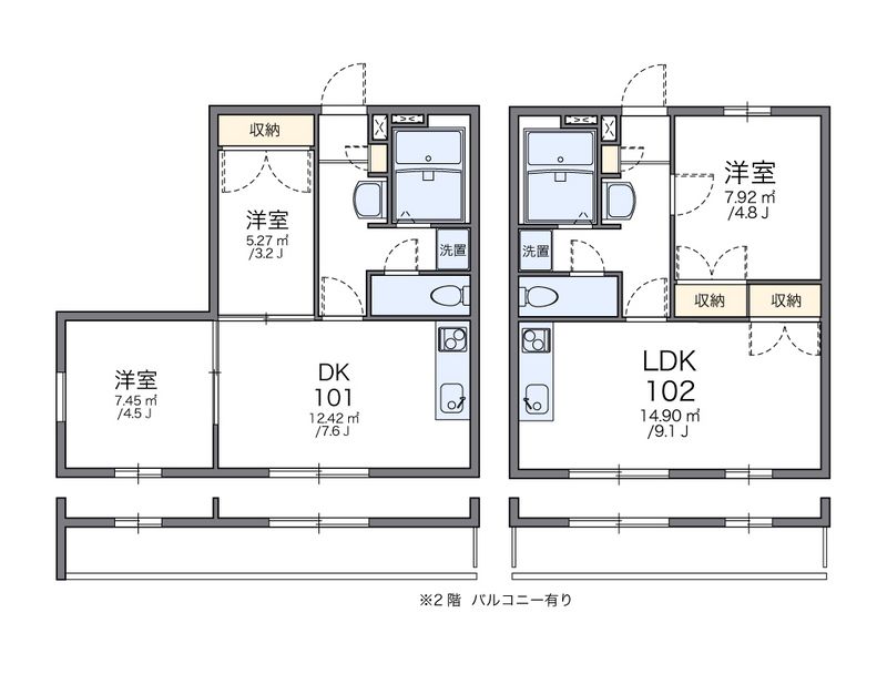 レオパレスウイングＢ 間取図