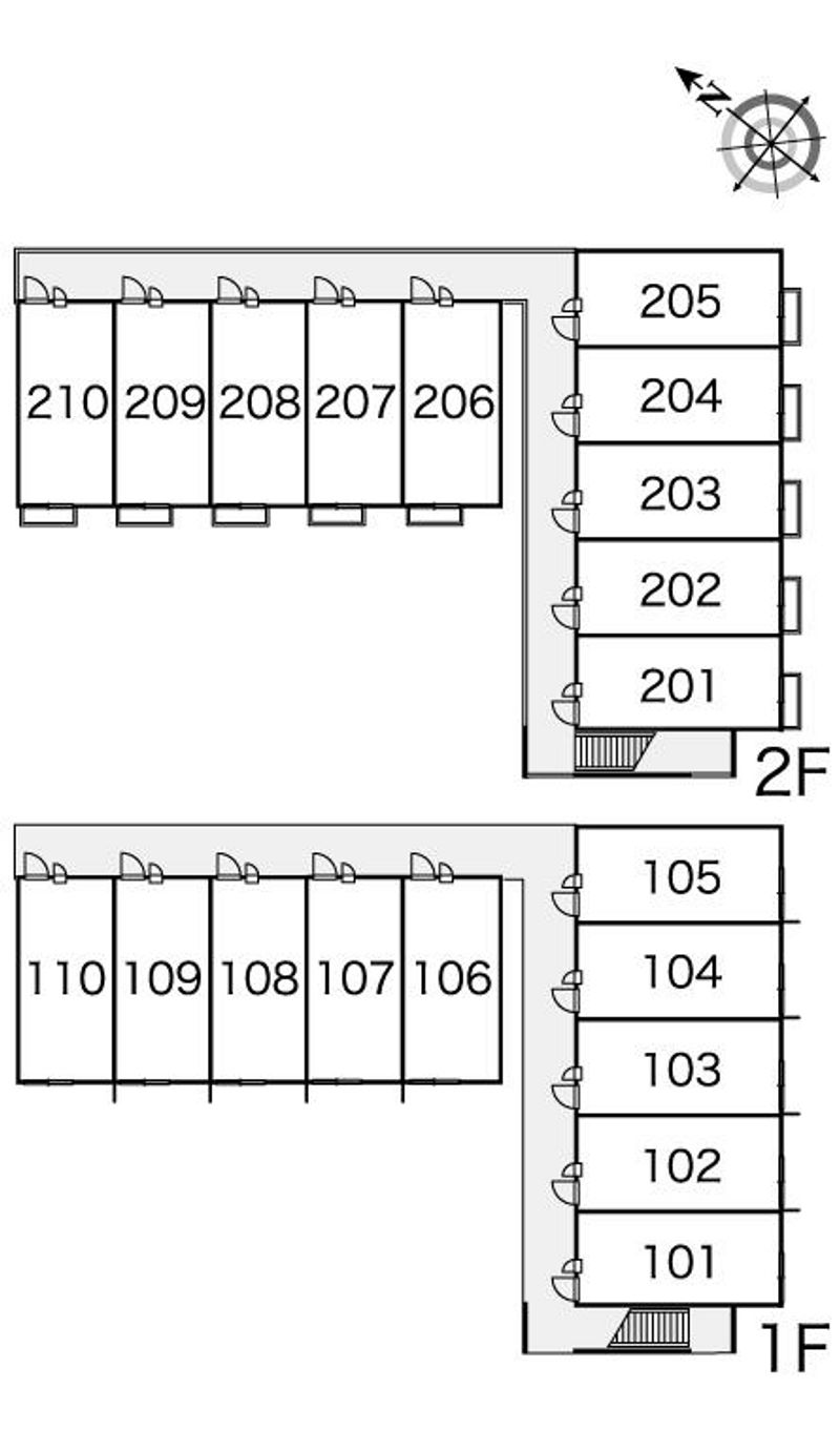 レオパレス日の里Ⅱ 間取配置図