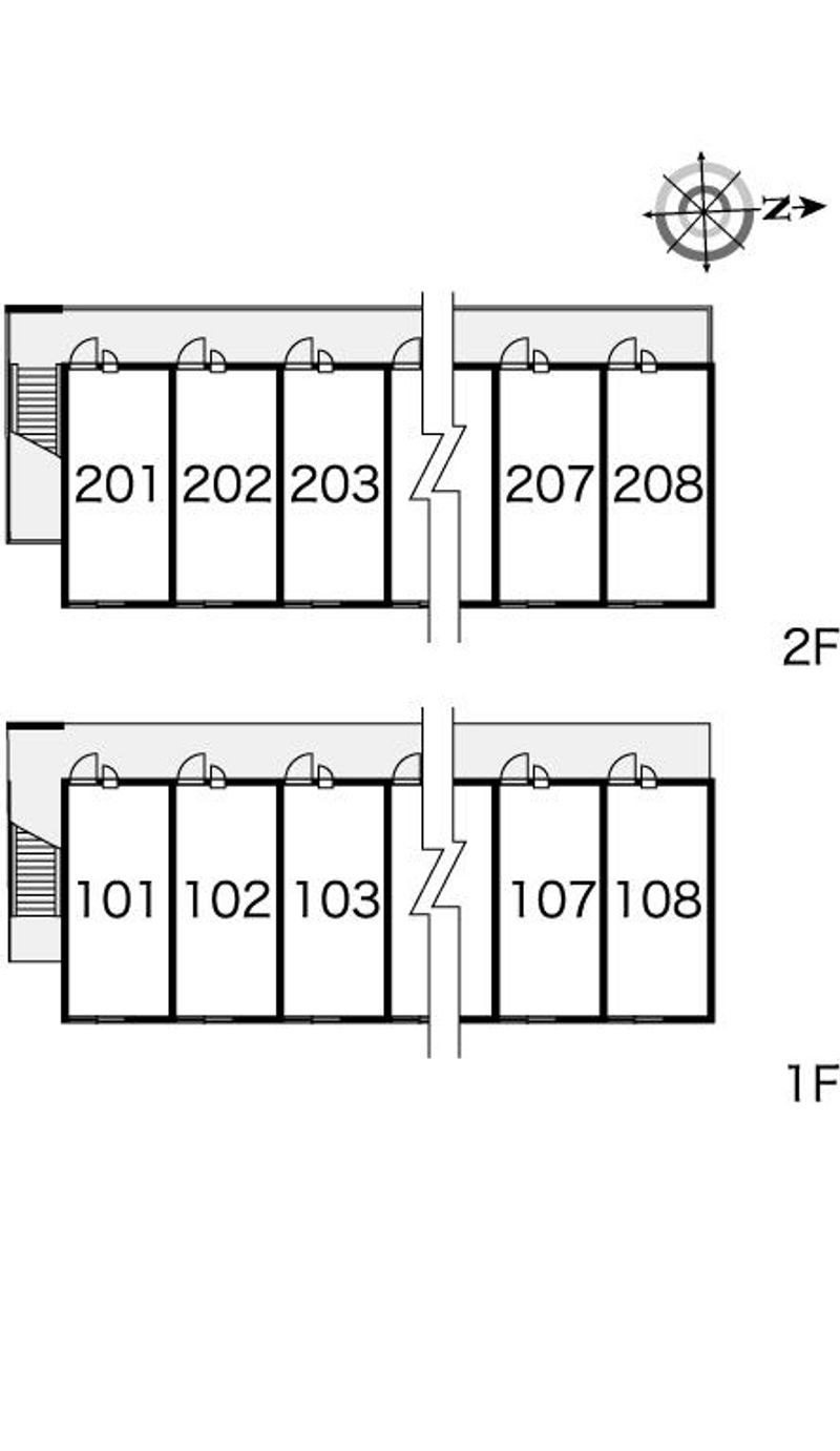 レオパレスフルールエルテライ 間取り配置図