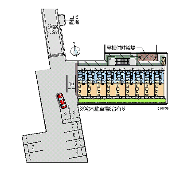 レオパレスパレス猪名寺Ⅱ 月極駐車場