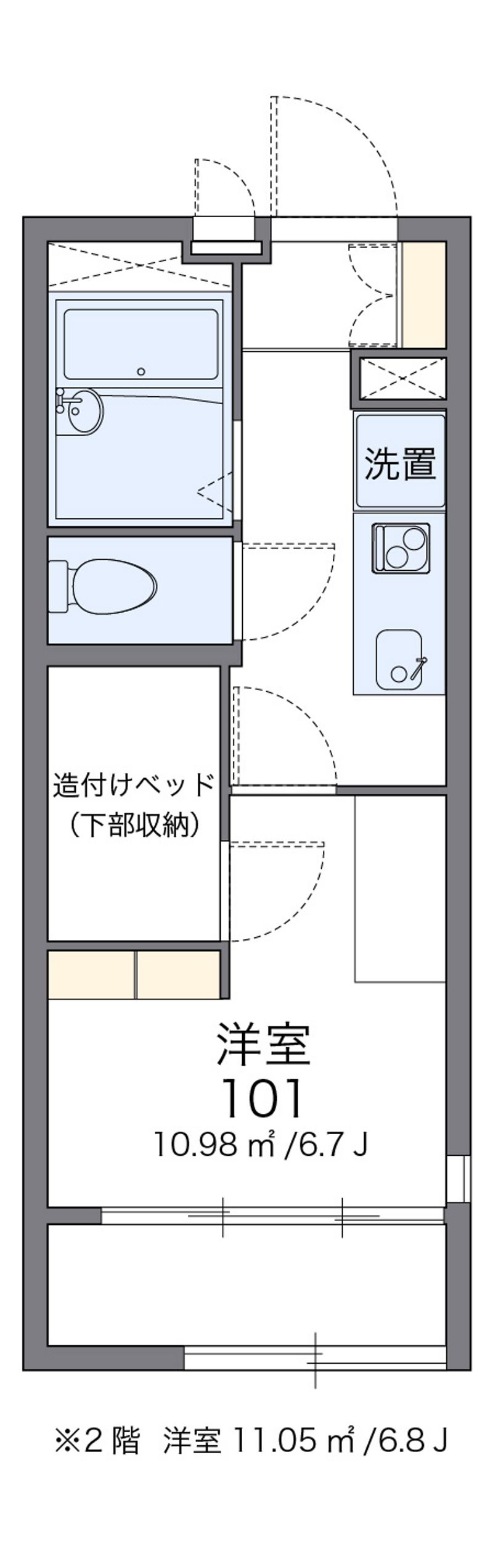 レオパレスリバー　Ｋ 間取図