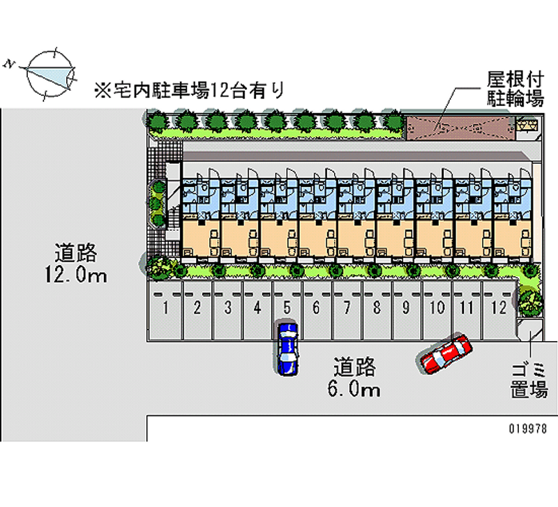 レオパレスグリーン青毛 月極駐車場