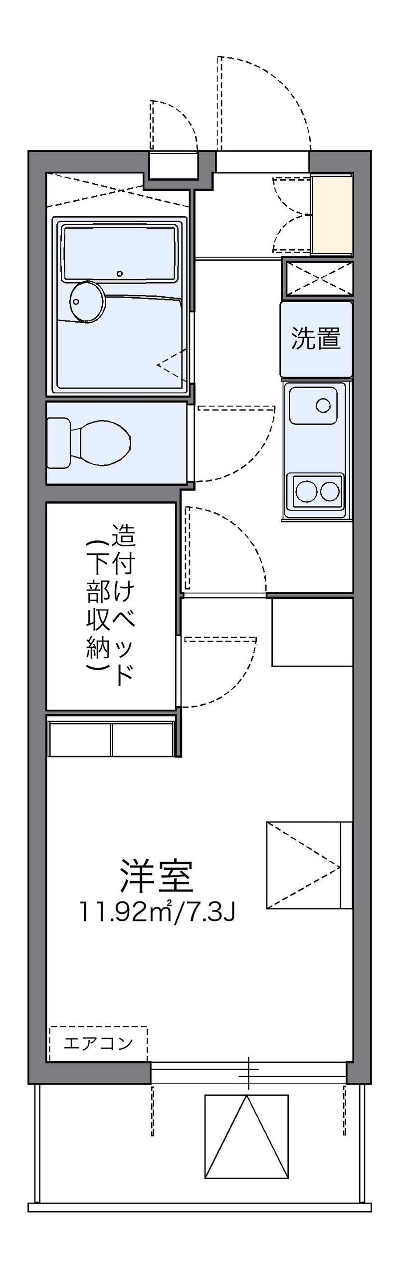レオパレスサンフェリア若葉 間取図