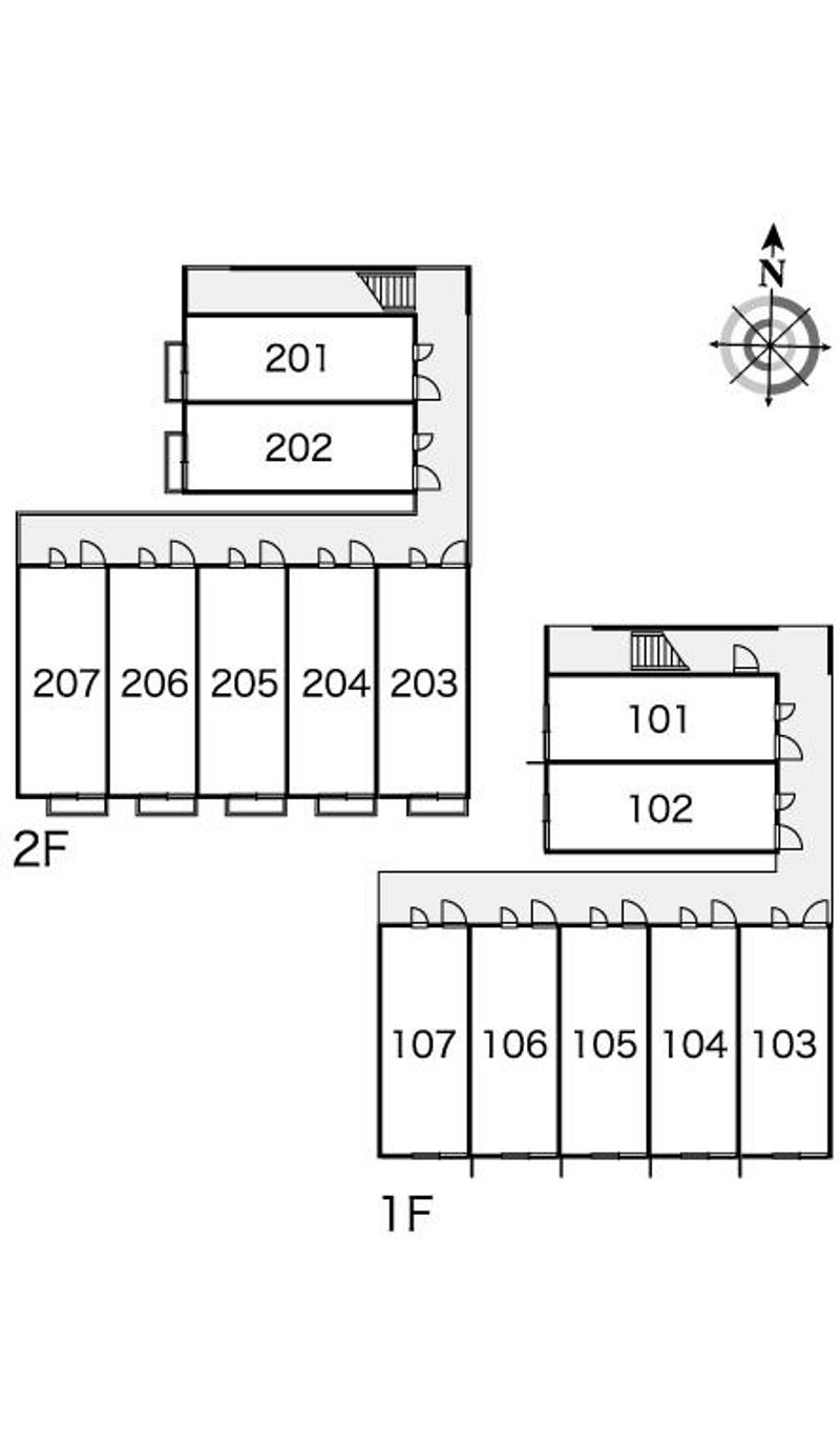 レオパレス希望の丘 間取配置図