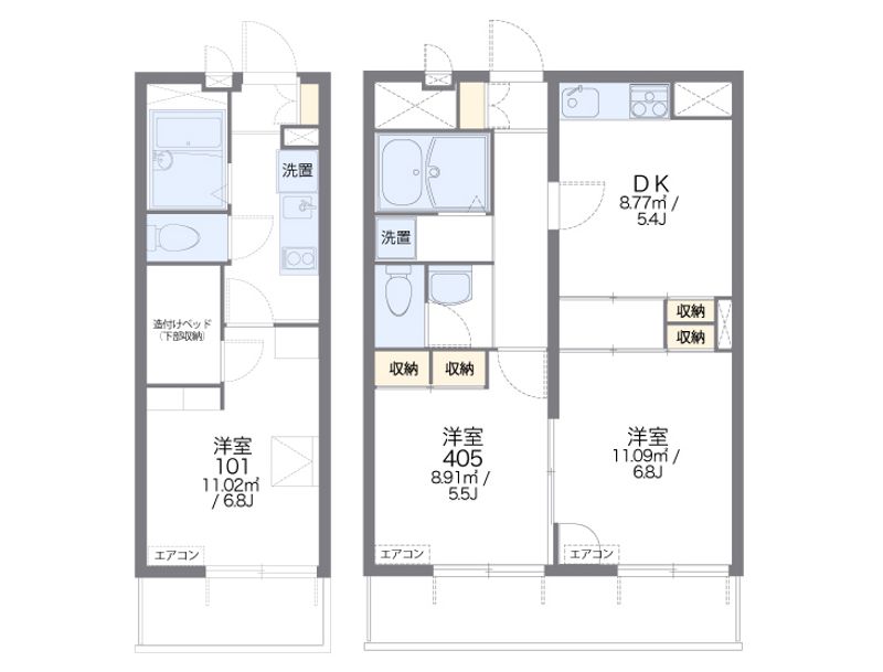 レオパレスプレシア 間取図