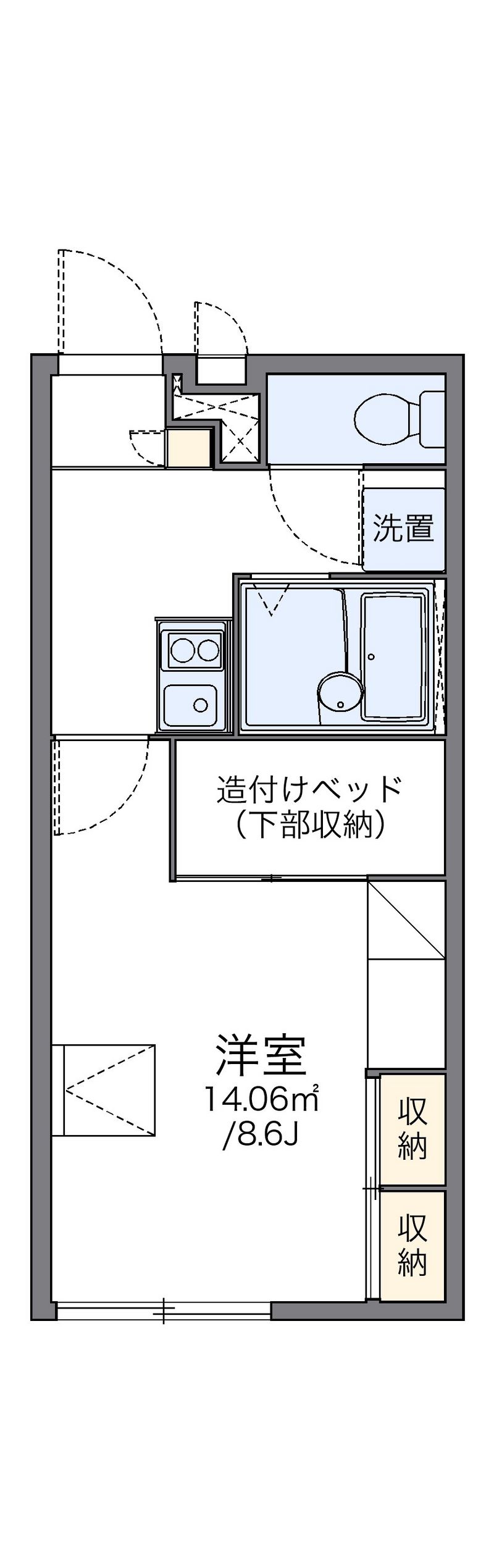 レオパレスグリーンハイツ下白水 間取図