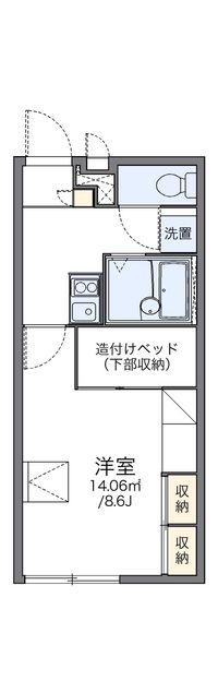 レオパレスグリーンハイツ下白水 間取り図