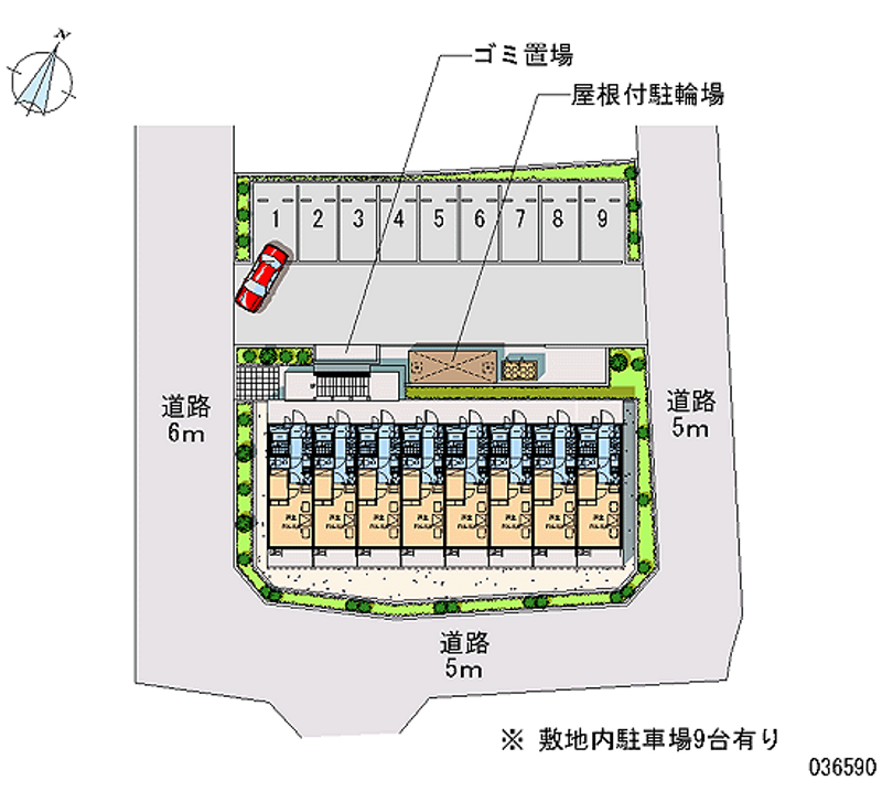 レオパレスエスト逆井 月極駐車場