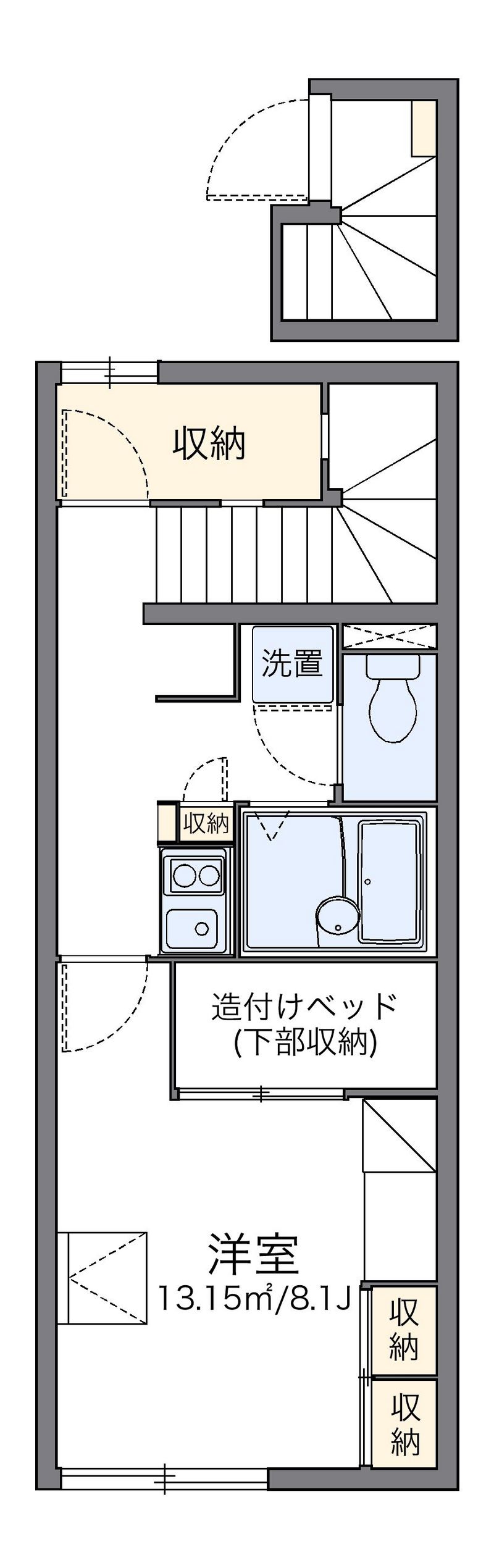 レオパレスかたびら新町 間取図