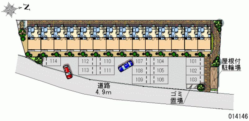 レオパレスグレイス上津 月極駐車場