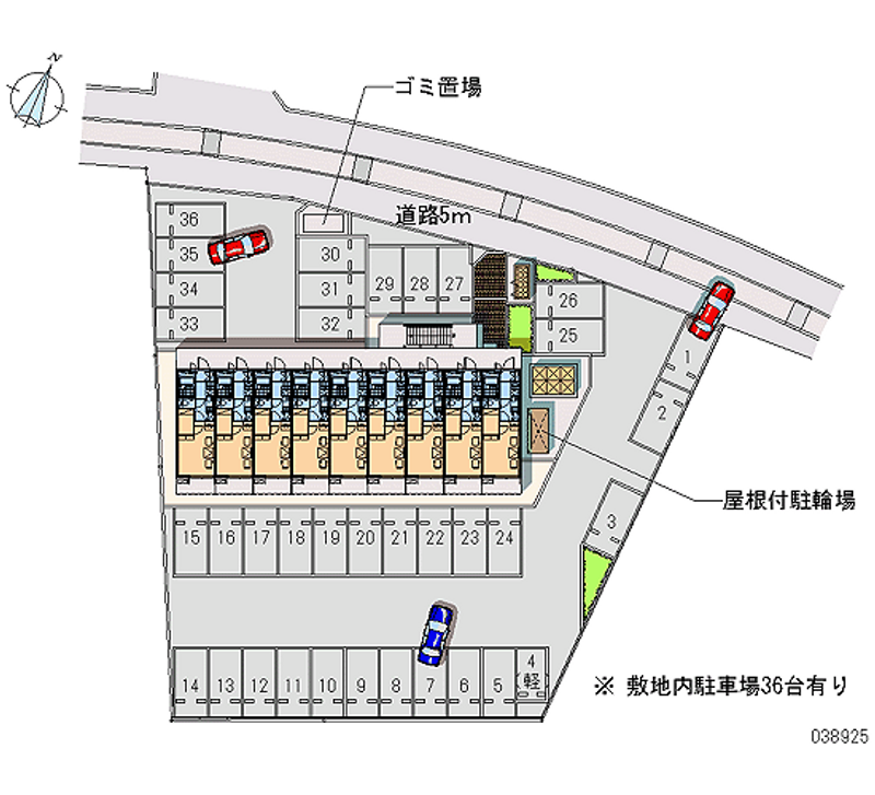 レオパレスオバタ　原町 月極駐車場