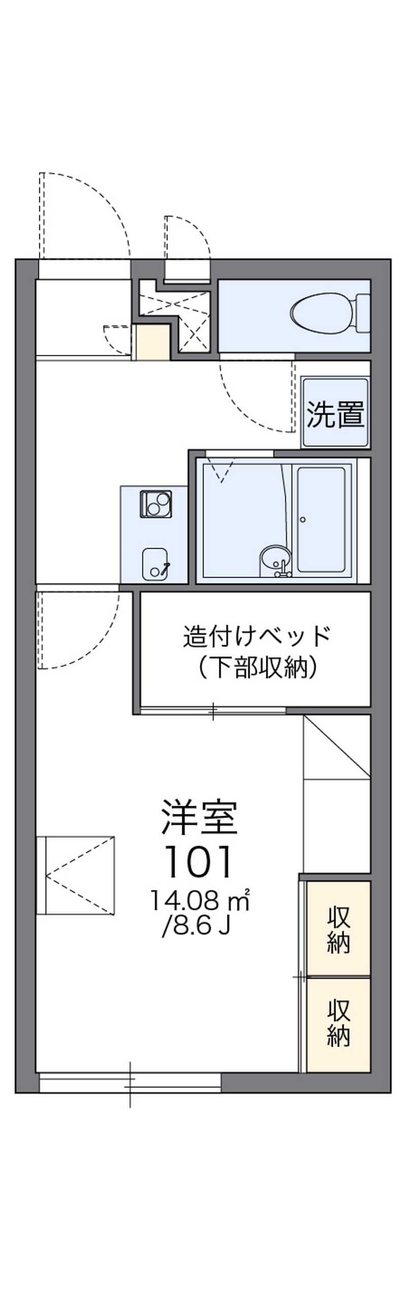 レオパレス草薙駅前東館 間取図