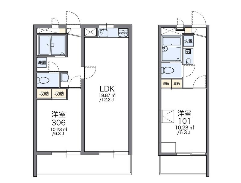レオパレス仲宿 間取図