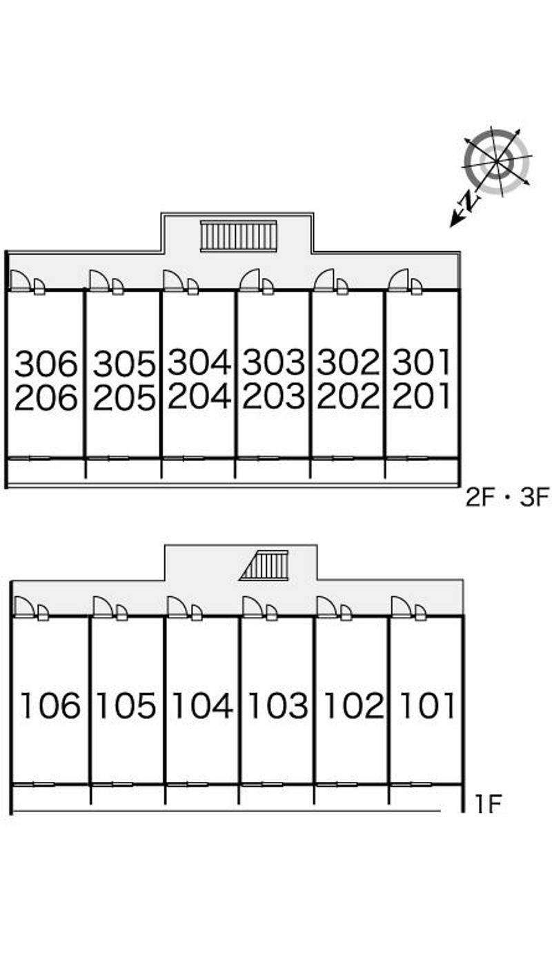 レオパレス新都心Ⅱ 間取配置図
