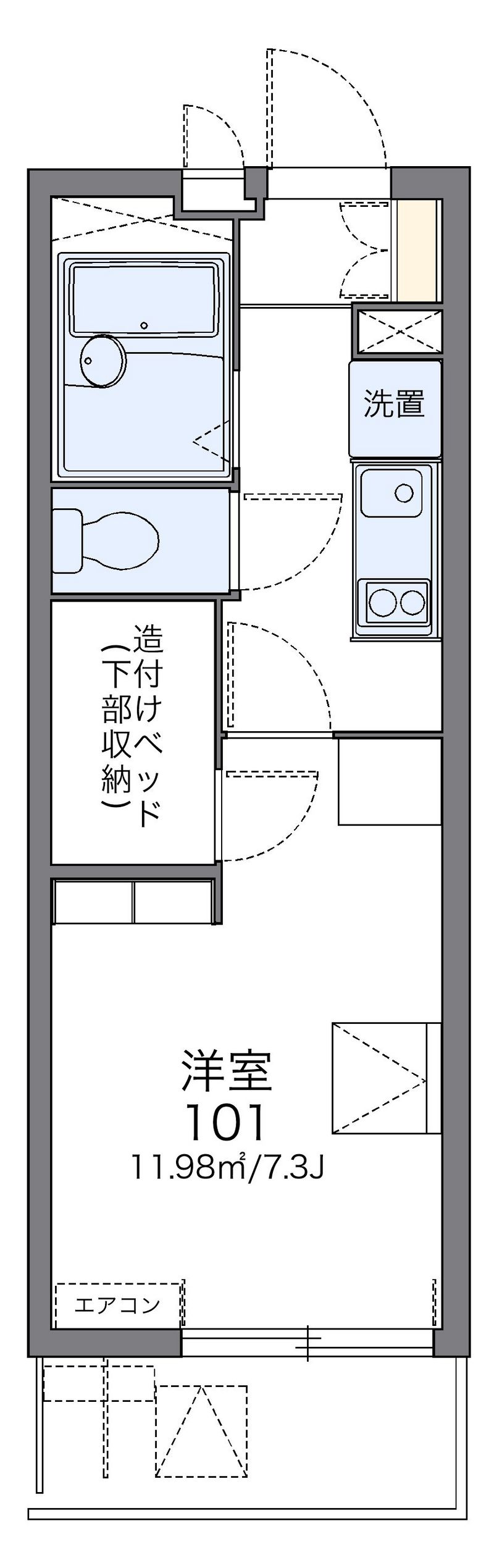 レオパレスストゥーディオ 間取図