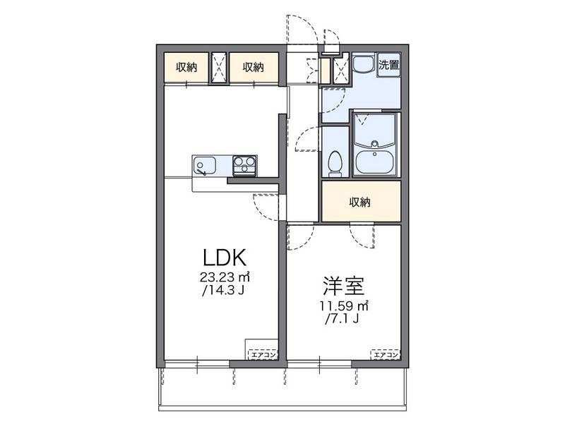 レオパレスアクアグレイス西尾久 間取図
