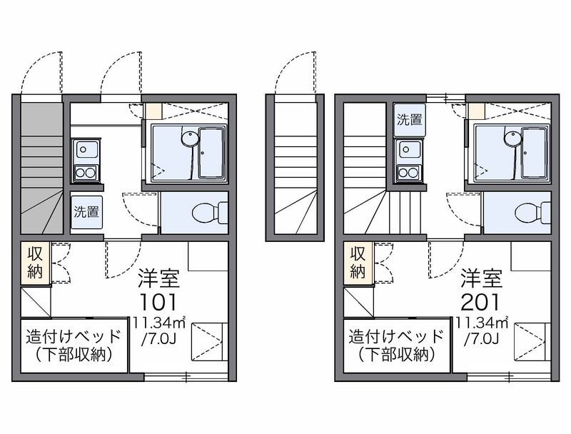 レオパレスハミング熱田 間取図